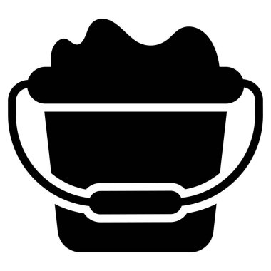 sand bucket vector icon glyph style for Web and Mobile.