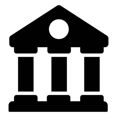 bank vector icon glyph style for Web and Mobile.