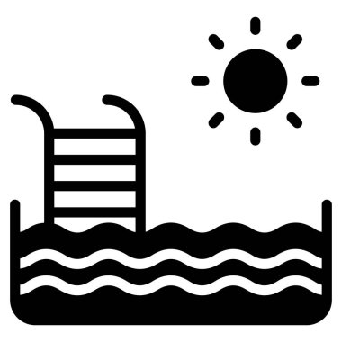 swimming pool vector icon glyph style for Web and Mobile.