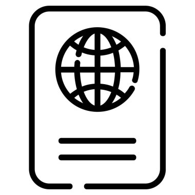 passport vector icon thin line style for Web and Mobile.