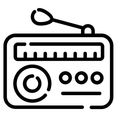 radio vector icon thin line style for Web and Mobile.