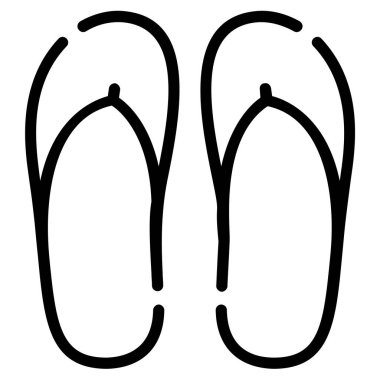 slipper vector icon thin line style for Web and Mobile.