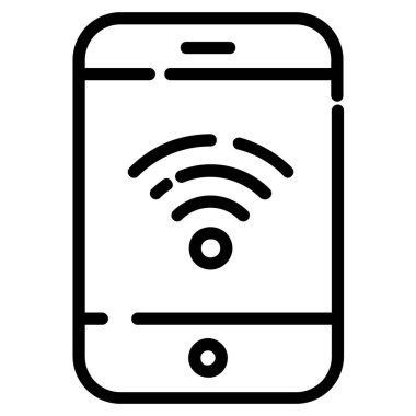 mobile wife vector icon thin line style for Web and Mobile.