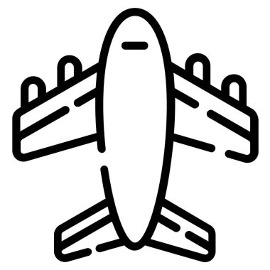 airplane vector icon thin line style for Web and Mobile.