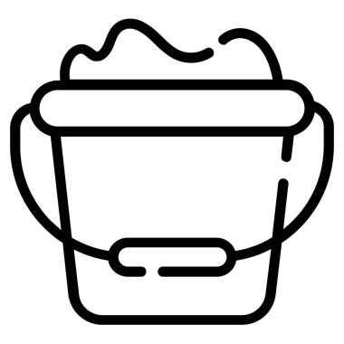  sand bucket vector icon thin line style for Web and Mobile.