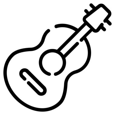 guitar vector icon thin line style for Web and Mobile.