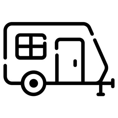 caravan vector icon thin line style for Web and Mobile.