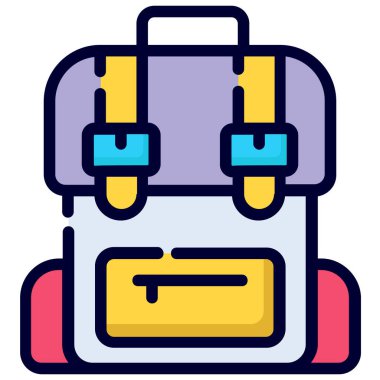 backpack color line icon isolated on white background