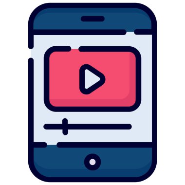 multimedia, video player color line icon isolated on white background