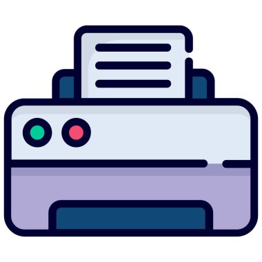 printer color line icon isolated on white background