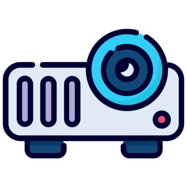 projector color line icon isolated on white background