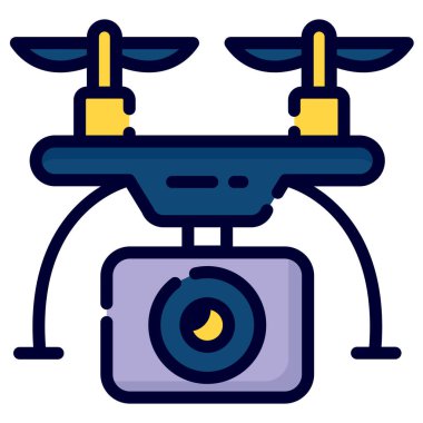 drone camera color line icon isolated on white background