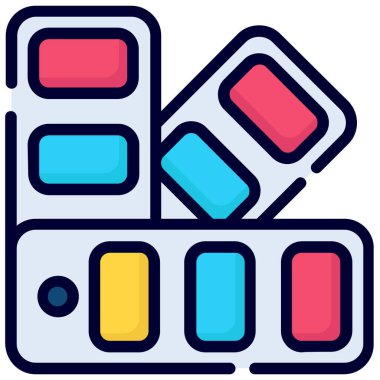 color pallet color line icon isolated on white background