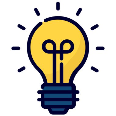 idea bulb color line icon isolated on white background