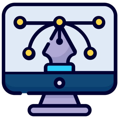 digital art color line icon isolated on white background