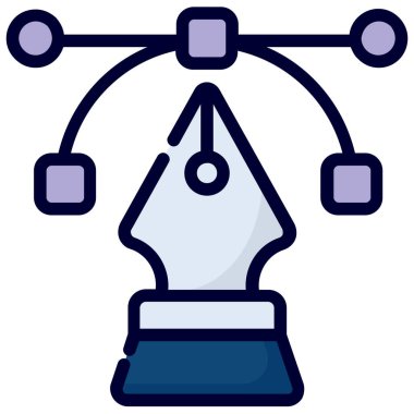 pen tool color line icon isolated on white background