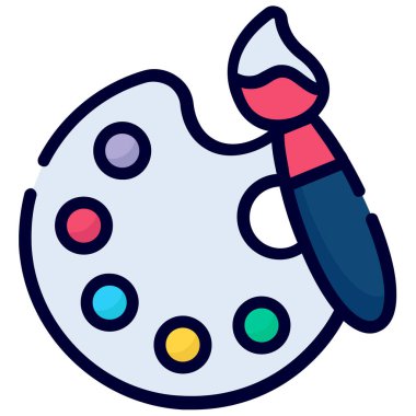 color palette color line icon isolated on white background