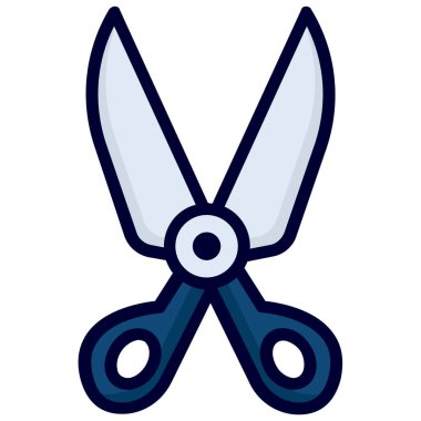 scissor color line icon isolated on white background