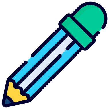 pencil color line icon isolated on white background