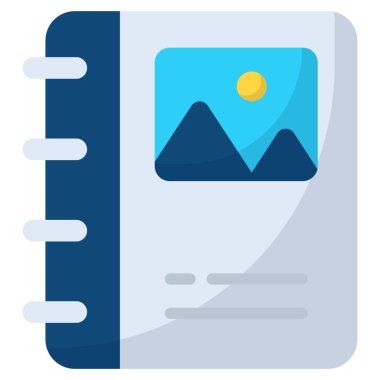 photo album flat icon , photography and digital art flat vector design