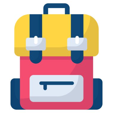 back pack flat icon , photography and digital art flat vector design