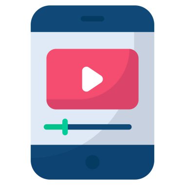 video streaming flat icon , photography and digital art flat vector design