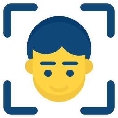 face scan flat icon , photography and digital art flat vector design