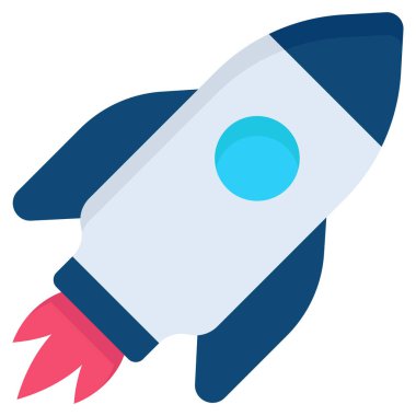 rocket flat icon , photography and digital art flat vector design