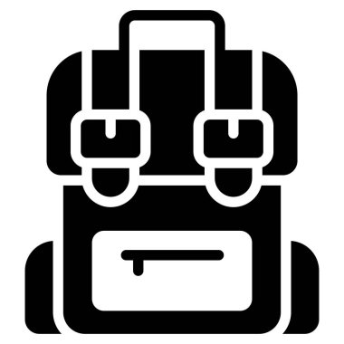 backpack glyph icon isolated on white background