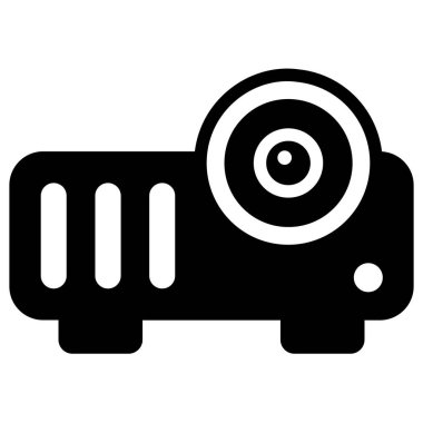 projector glyph icon isolated on white background