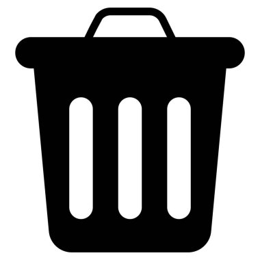 recycle bin glyph icon isolated on white background