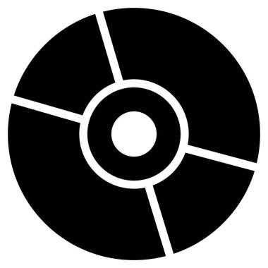 CD disk glyph icon isolated on white background