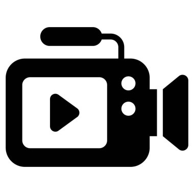 movie camera glyph icon isolated on white background