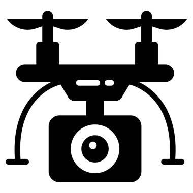 drone camera glyph icon isolated on white background