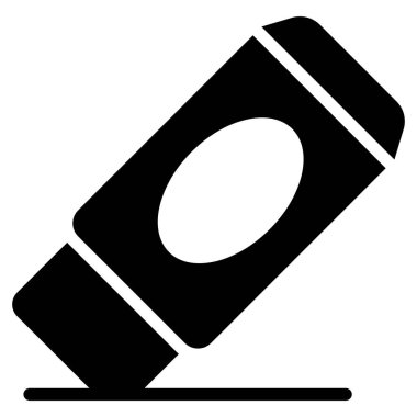 eraser glyph icon isolated on white background