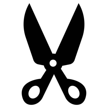 scissor glyph icon isolated on white background