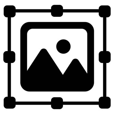 crop image, edit photo glyph icon isolated on white background