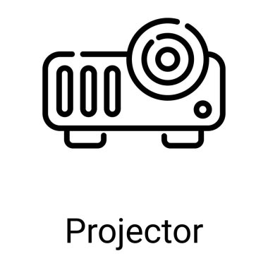 projector color line icon isolated on white background