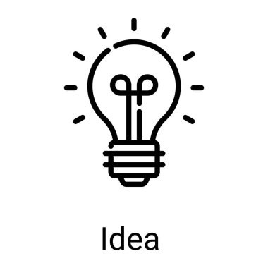 idea bulb line icon isolated on white background 