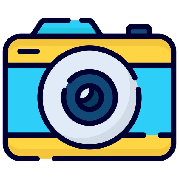 Иконка Вектора Камеры Цветной Стиль Контуров Web Mobile — стоковый вектор