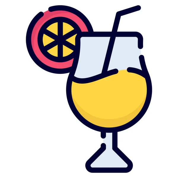 Fresh Juice Vector Icon Colored Outline Style Web Mobile — Vetor de Stock