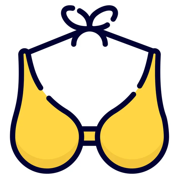 Bikini Vector Icon Colored Outline Style Web Mobile — Stok Vektör