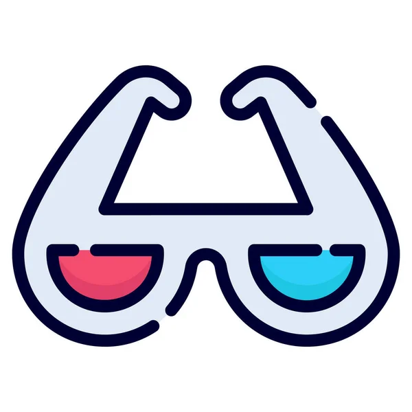 Glasses Vector Icon Colored Outline Style Web Mobile — Stok Vektör