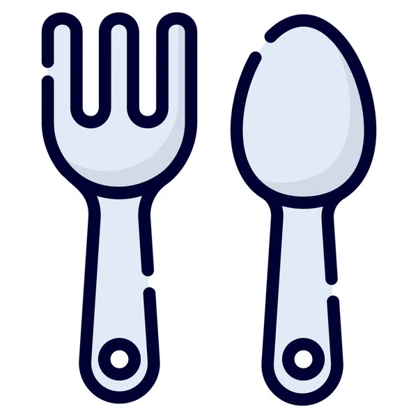 Spoons Vector Icon Colored Outline Style Web Mobile — Image vectorielle