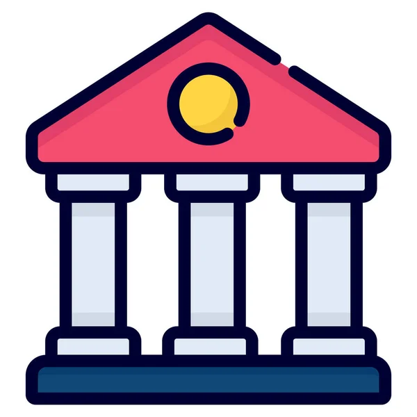 Bank Vector Icon Colored Outline Style Web Mobile — Image vectorielle