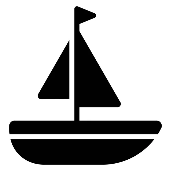 Boat Vector Icon Glyph Style Web Mobile — Stockvektor