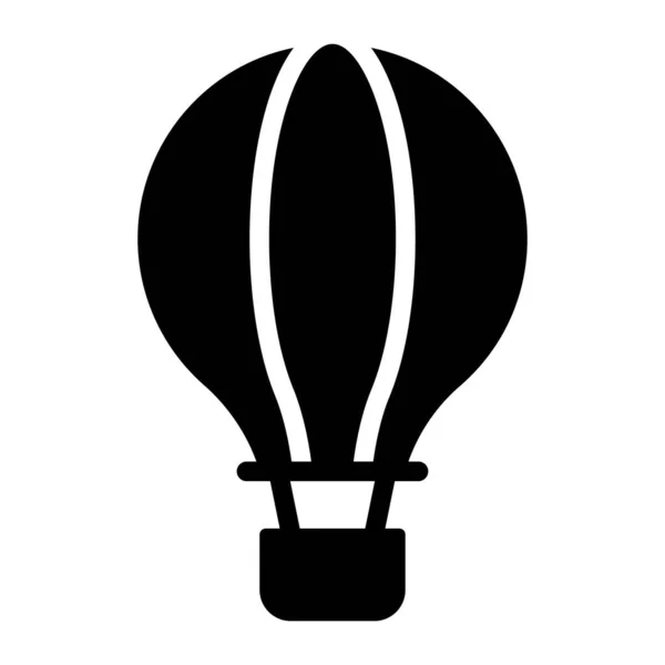 Hot Air Balloon Vector Icon Glyph Style Web Mobile — ストックベクタ