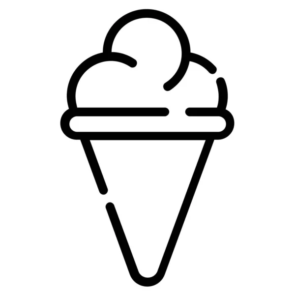 Ice Cream Vector Icon Thin Line Style Web Mobile — 스톡 벡터