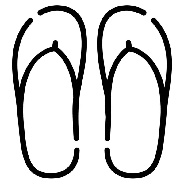 Slipper Vector Icon Thin Line Style Web Mobile — Image vectorielle