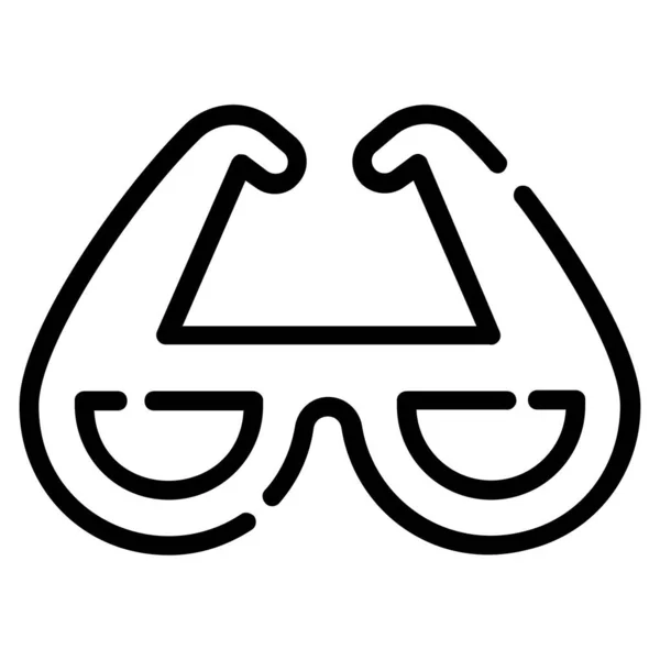 Glasses Vector Icon Thin Line Style Web Mobile — 图库矢量图片